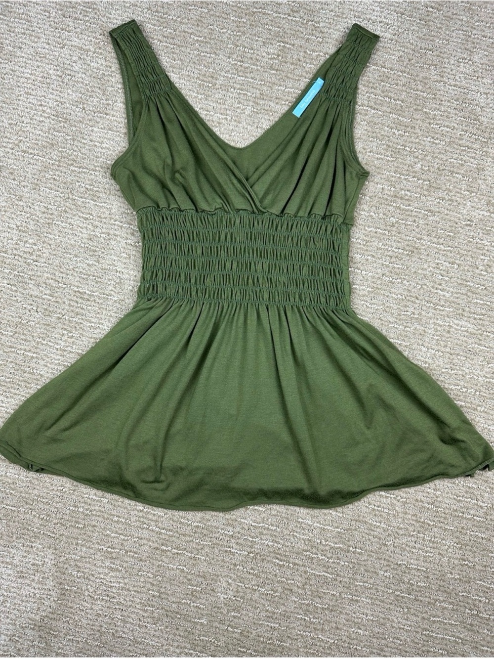 Y2K Boho Tank Top Fairycore Cottagecore Earthy Indie Beach Olive Green Summer S